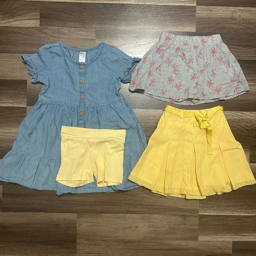 Carter's Disney Justice Girls Summer Bundle 4T 5T Blue Yellow Pink 7pc Swimsuit